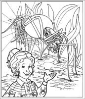 A coloring page of magic schoolbus